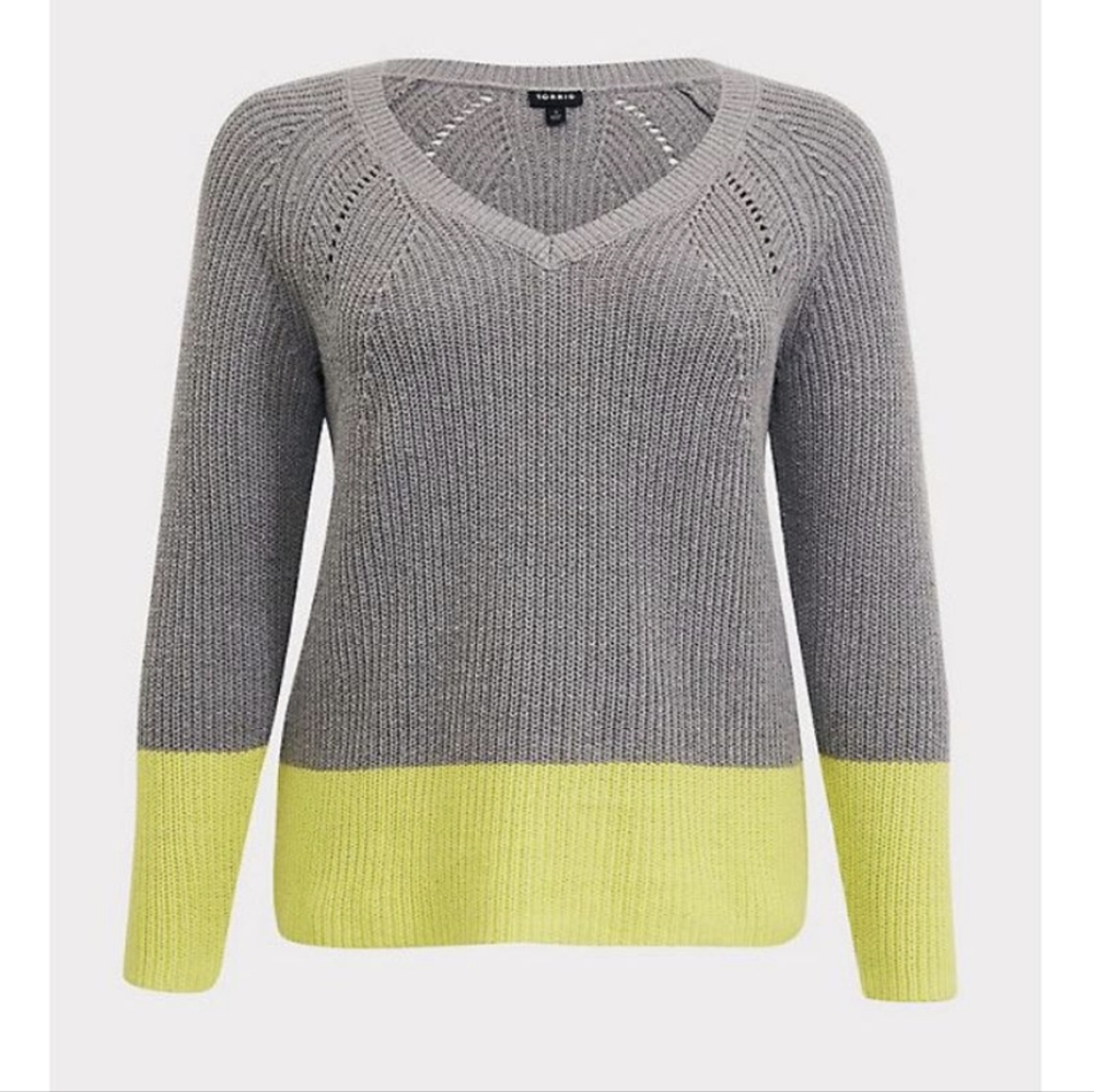 Torrid Neon Colorblocked Sweater - Picture 3 of 9